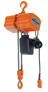 Vestil Steel Economy Chain Hoist with Chain Container - 1 Phase 4000 lb - Orange