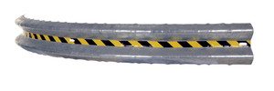 Vestil Galvanized Steel Curved Guard Rail - 120 In. Length - Gray