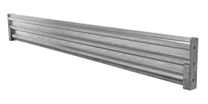 Vestil Galvanized Steel 3 Ribbed Drop In Style Guard Rail - 113.875 In. Length - Gray