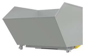 Vestil Steel Heavy Duty Bump and Dump Hopper - 1-1/2 Cubic Yard 6,000 lb - Machine Gray