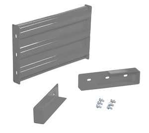 Vestil Steel 3 Ribbed Drop In Style Guard Rail - 24 In. Length - Gray Semi Gloss