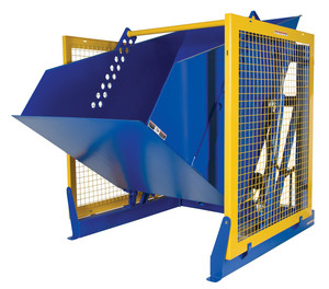 Vestil Steel Electric Hydraulic Box Dumper - 60 In. Dump Height 6,000 lb - Blue