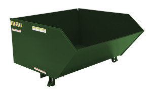 Vestil Steel Medium Duty Low Profile Self Dumping Hopper - 1 Cubic Yard 4000 lb - Hunter Green