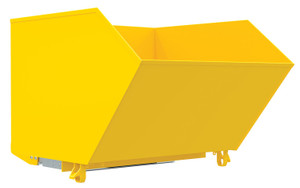 Vestil Steel Medium Duty Bump and Dump Hopper - 1-1/2 Cubic Yard 4,000 lb - Yellow
