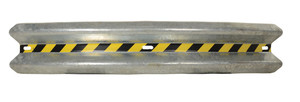 Vestil Galvanized Steel Curved Guard Rail - 72 In. Length - Gray