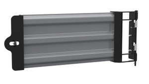 Vestil Steel Hinged Guard Rail - 29.875 In Length 3 Ribbed Gate - Gray Semi Gloss