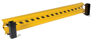 Vestil Steel Drop In Guard Rail - 2 Ribbed 96 In. Length - Yellow