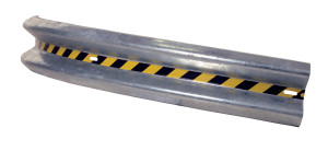 Vestil Galvanized Steel Curved Guard Rail - 96 In. Length - Gray