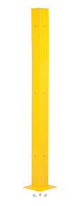 Vestil Steel Tubular Mounting Posts with Drop In Style Bracket - 10 In. x 10 In. x 72 In. - Yellow