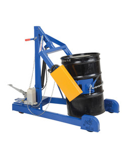 Vestil Steel Portable Hydraulic Drum Carrier, Rotator and Boom - 80-5/8 In. Lift Height 800 lb Blue / - Yellow