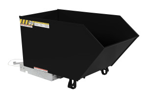 Vestil Steel Medium Duty Low Profile Self Dumping Hopper - 1/2 Cubic Yard 4000 lb - Semi Gloss Black
