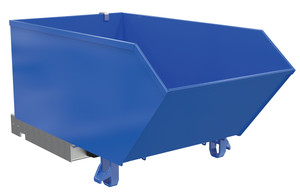 Vestil Steel Heavy Duty Low Profile Self Dumping Hopper - 1/3 Cubic Yard 6000 lb - Blue