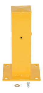 Vestil Steel Bolt On Tubular Guard Rail Post - 2 Ribbed 18 In. Length - Yellow