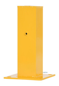 Vestil Steel Bolt On Tubular Guard Rail Post - 2 Ribbed 18 In. Length - Yellow