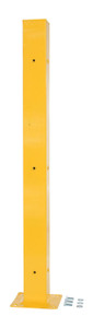 Vestil Steel Bolt On Tubular Guard Rail Post - 2 Ribbed 60 In. Length - Yellow