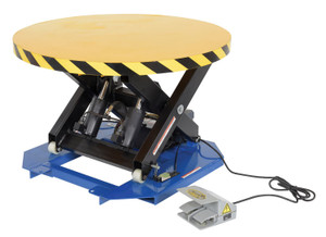 Vestil Steel Powered Lift Table with Manual Rotation - 4000 lb Blue / - Yellow