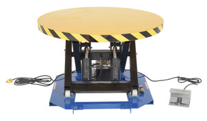 Vestil Steel Powered Lift Table with Manual Rotation - 4000 lb Blue / - Yellow