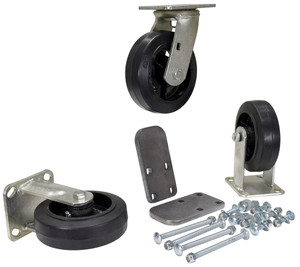 Vestil Mold On Rubber Caster Kit - 6 In. x 2 In. 1,800 lb - Black