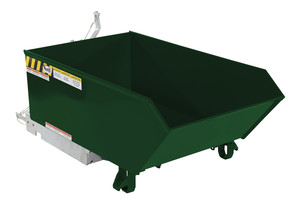 Vestil Steel Heavy Duty Low Profile Self Dumping Hopper - 1/4 Cubic Yard 6000 lb - Hunter Green