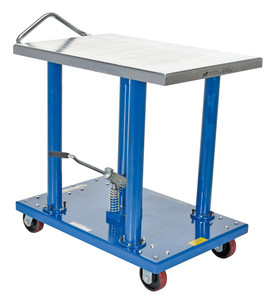 Vestil Steel Hydraulic Post Table - 24 In. x 36 In. 2000 lb - Blue