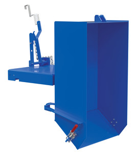 Vestil Steel Light Duty Self Dumping Hopper with Fold Down Front - 1/4 Cubic Yard 2000 lb - Blue