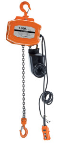 Vestil Steel Economy Chain Hoist with Chain Container - 1 Phase 1000 lb - Orange