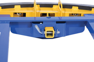 Vestil Steel Fork Truck Hook Base - 38 In. Length With Steel/Rubber Push Bumper-Attachment to 2 In. Receiver 15 In. x 28 In. x 5-3/4 In - Blue/Yellow