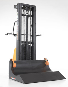 Vestil Steel - 12 Volt DC Roll Lifter Transporter 15-3/4 In. Roll Diameter 600 lb - Black/Yellow