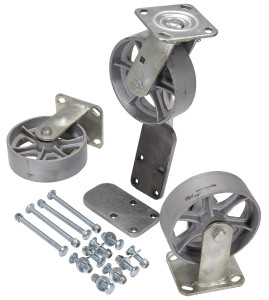 Vestil Semi Steel Caster Kit - 6 In. x 2 In. 3,600 lb - Silver