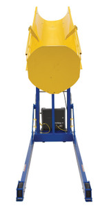 Vestil Steel DC Powered Portable Hydraulic Drum Dumper - 72 In. Dump Height 1,000 lb Blue / - Yellow