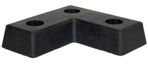 Vestil L Shaped Molded Rubber Bumper - 4 In. x 18 In. x 18 In. - Black