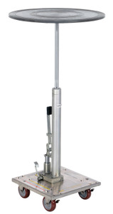 Vestil Partially Stainless Steel - 24 In. Round Top Hydraulic Post Table 200 lb - Silver