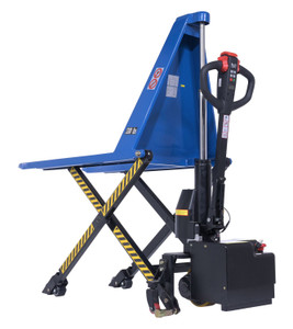 Vestil Steel DC Powered Tote Lift - 27x45 Traction Drive 3000 lb - Blue