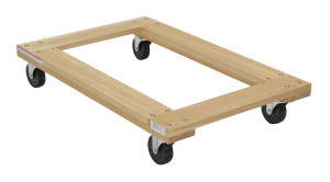 Vestil Hardwood Open Deck Dolly with Non Marking Casters - 36 In. x 24 In. x 6-3/4 In. 1200 lb