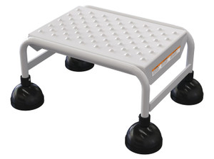 Vestil Steel Commercial Spring Loaded Ladders - 1 Perforated 16 In. Step Width 300 lb - White