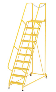 Vestil Steel Maintenance Ladder - 58 Degree 10 Grip Strut 24 In. Step Width 350 lb - Yellow