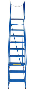 Vestil Steel Maintenance Ladder - 58 Degree 10 Perforated 24 In. Step Width 350 lb - Blue