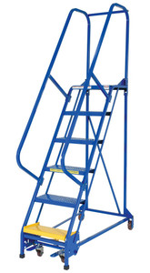 Vestil Steel Standard Slope Ladder - 58 Degree 6 Perforated 16-13/16 In. Step Width 350 lb - Blue