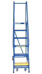 Vestil Steel Standard Slope Ladder - 58 Degree 6 Perforated 16-13/16 In. Step Width 350 lb - Blue