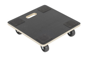 Vestil Hardwood Square Dolly Deck - 16 In. x 16 In. x 4 In. 400 lb - Black