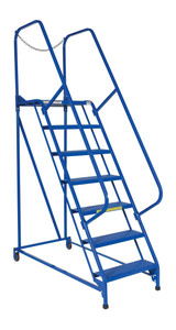 Vestil Steel Maintenance Ladder - 58 Degree 7 Perforated 24 In. Step Width 350 lb - Blue