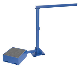 Vestil Steel Portable Offset Jib Crane with Filled Base - 10 Ft. I-Beam 250 lb - Blue