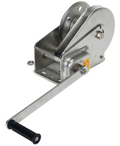 Vestil Stainless Steel Hand Winch - 2600 lb - Silver