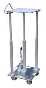 Vestil Partially Stainless Steel Hydraulic Post Table - 18 In. x 18 In. 500 lb - Silver