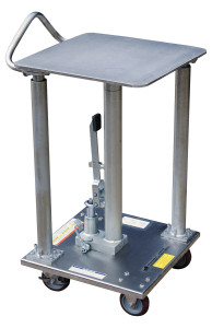 Vestil Partially Stainless Steel Hydraulic Post Table - 18 In. x 18 In. 500 lb - Silver