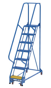 Vestil Steel Standard Slope Ladder - 58 Degree 7 Perforated 16-13/16 In. Step Width 350 lb - Blue