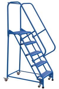 Vestil Steel Standard Slope Ladder - 58 Degree 5 Grip Strut 23-9/16 In. Step 350 lb - Blue