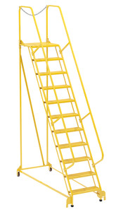 Vestil Steel Maintenance Ladder - 58 Degree 11 Perforated 24 In. Step Width 350 lb - Yellow