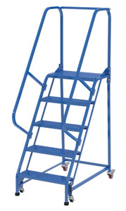 Vestil Steel Standard Slope Ladder - 58 Degree 5 Perforated 23-9/16 In. Step 350 lb - Blue