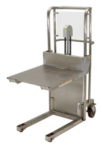 Vestil Partially Stainless Steel Foot Pump Hefti-Lift - 36 In. x 52-1/8 In. 450 lb - Silver